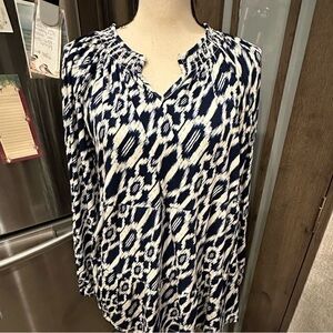 Elegant Navy and White Women's Blouse